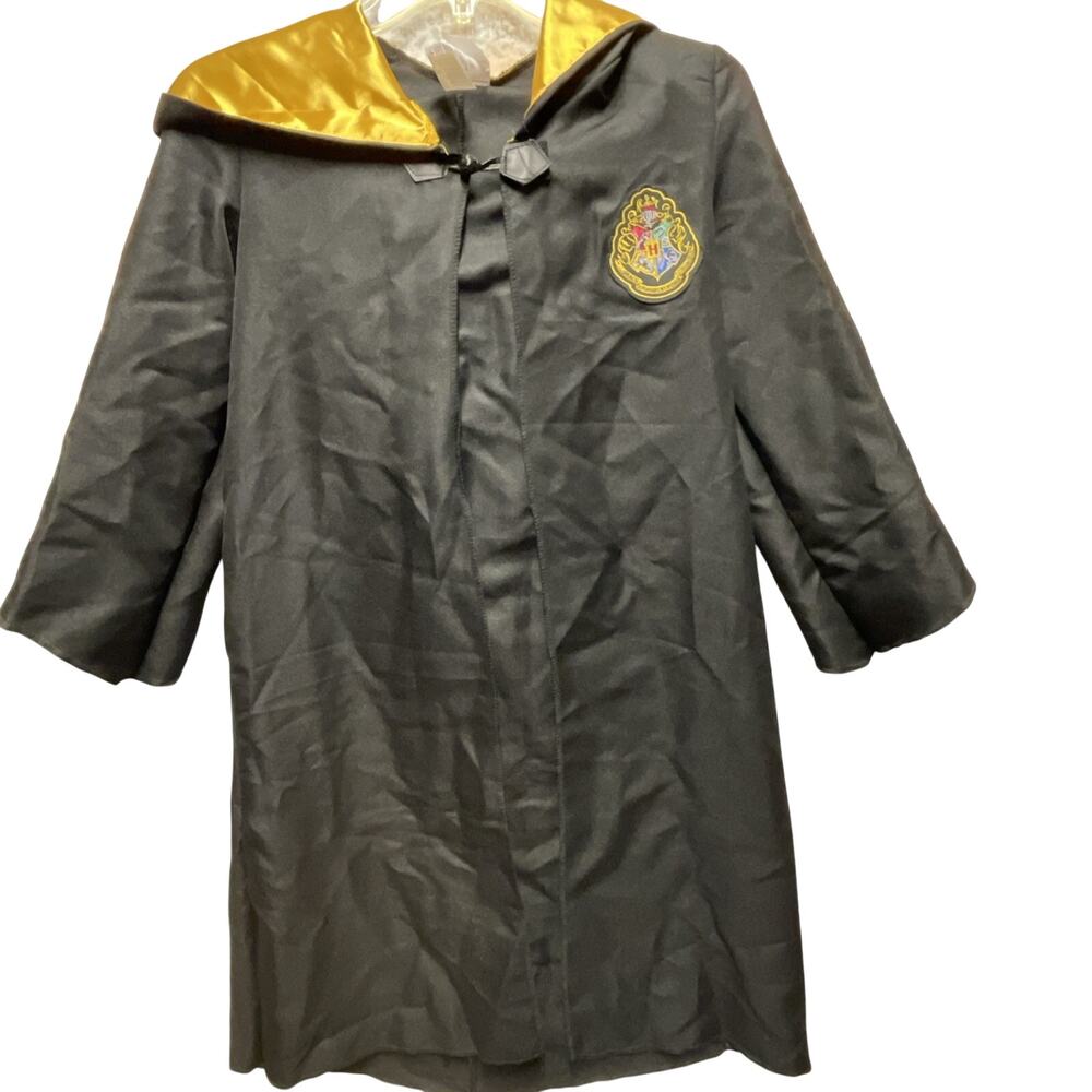 The Wizarding World of Harry Potter Child Cloak Robe Size Medium 7/8 Black Gold